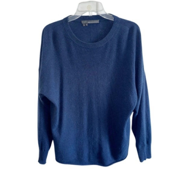 360cashmere Navy Blue Cecilia Crew Neck Cashmere Sweater Oversize Small Raglan - Picture 1 of 16